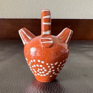 Mini Terracotta Vase with White Dots Handcrafted in Mexico